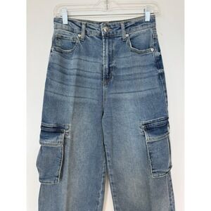 Juicy Couture Lunita Cargo Jeans‎ Light Wash Denim Women's Size 27 Wide Leg Y2K